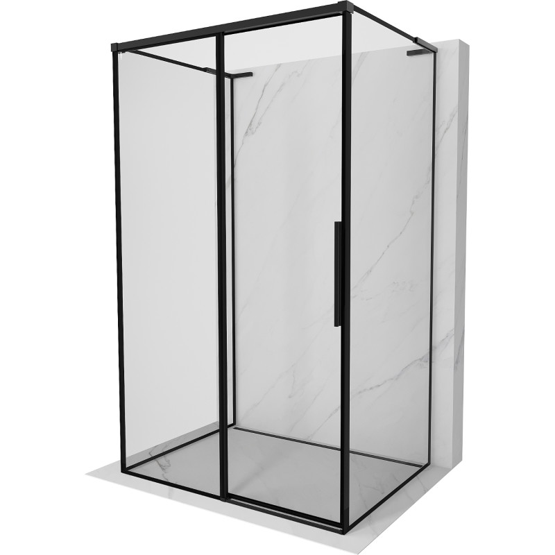 Mexen Rox-3S L sprchový kout 3stěnný posuvný levý 105 x 100 cm, černý rám, černý - 8C2L-105-100-70-70-3S-L