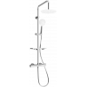 Mexen KT67 odkrytý sprchový set s dešťovou sprchovou hlavicí a termostatickou sprchovou baterií, Chromovaná/ bílá - 771506793-00
