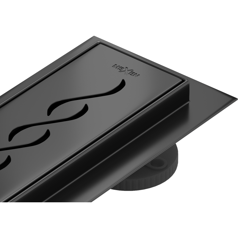 Mexen Flat 360° M18 otočný lineární odtok 100 cm, černý - 1723100-40