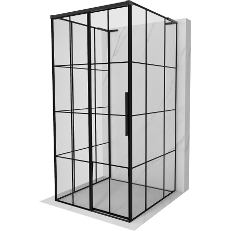 Mexen Rox-3S L sprchový kout 3-stěnný posuvný levý 90 x 90 cm, černá mřížka, černá - 8C2L-090-090-70-77-3S-L