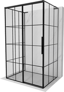 Mexen Rox-3S L sprchová kabina 3-stěnná posuvná levá 100 x 120 cm, černá mřížka, černá - 8C2L-100-120-70-77-3S-L