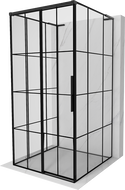Mexen Rox-3S L sprchový kout 3-stěnný posuvný levý 120 x 120 cm, černá mřížka, černý - 8C2L-120-120-70-77-3S-L