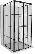 Mexen Rox-3S L sprchový kout 3-stěnný rozkládací pravý 95 x 95 cm, černá mřížka, černý - 8C2L-095-095-70-77-3S-P