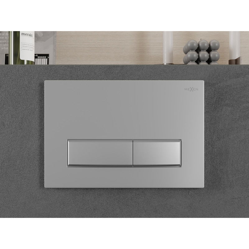 Mexen Fenix 09 splachovací tlačítko, matný chrom - 600902