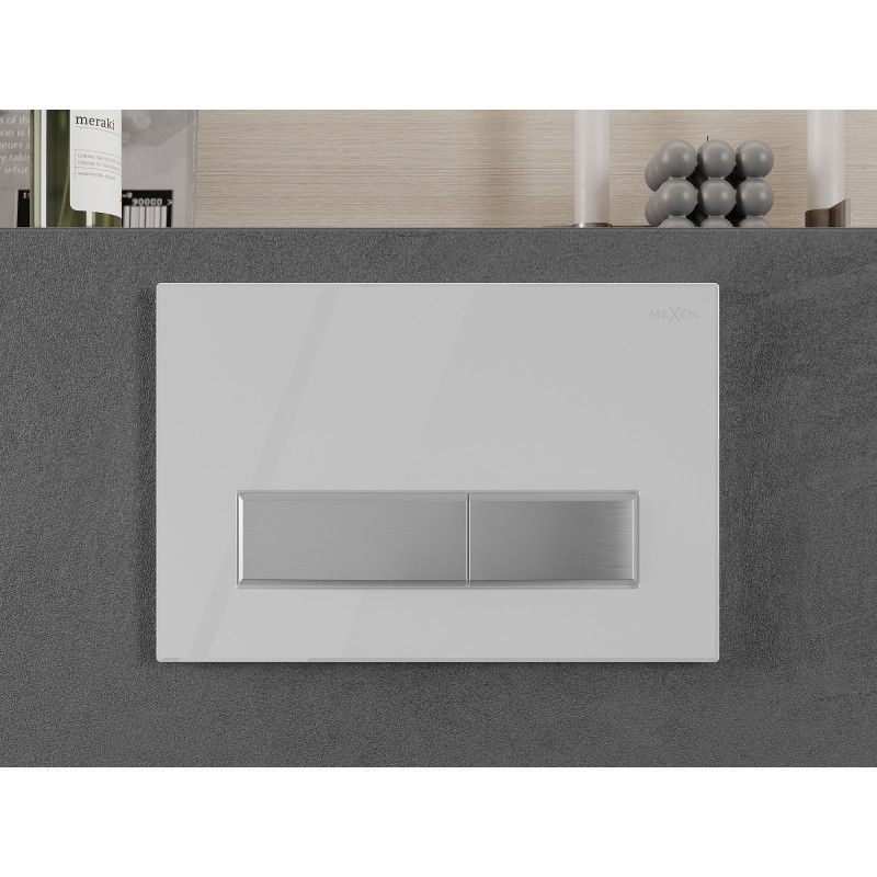 Mexen Fenix 09 splachovací tlačítko, bílý/lesklý chrom - 600992
