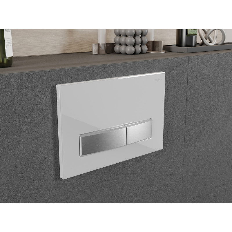 Mexen Fenix 09 splachovací tlačítko, bílý/lesklý chrom - 600992