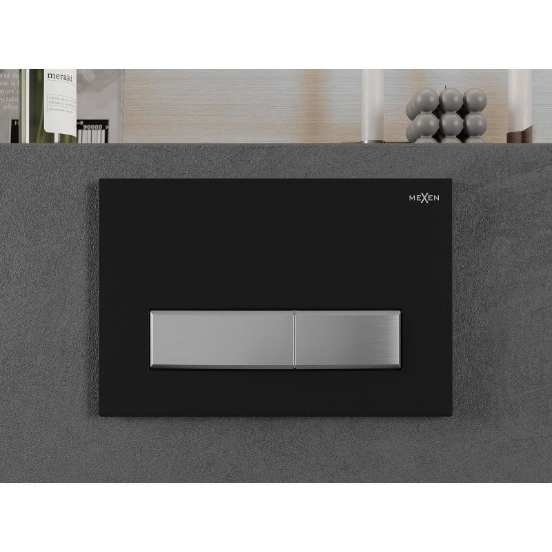 Mexen Fenix 09 splachovací tlačítko, černý/matný chrom - 600997