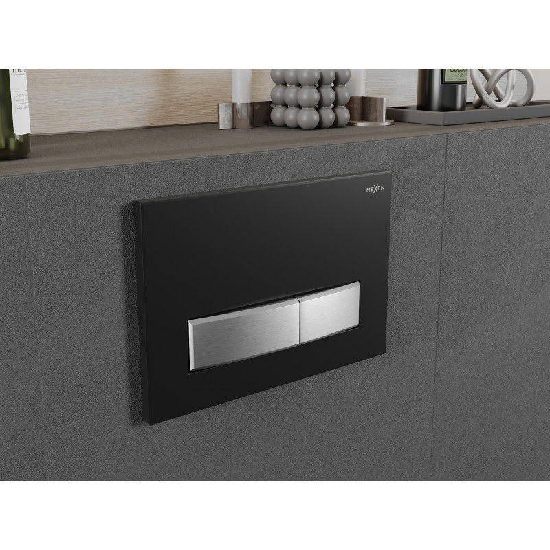 Mexen Fenix 09 splachovací tlačítko, černý/matný chrom - 600997