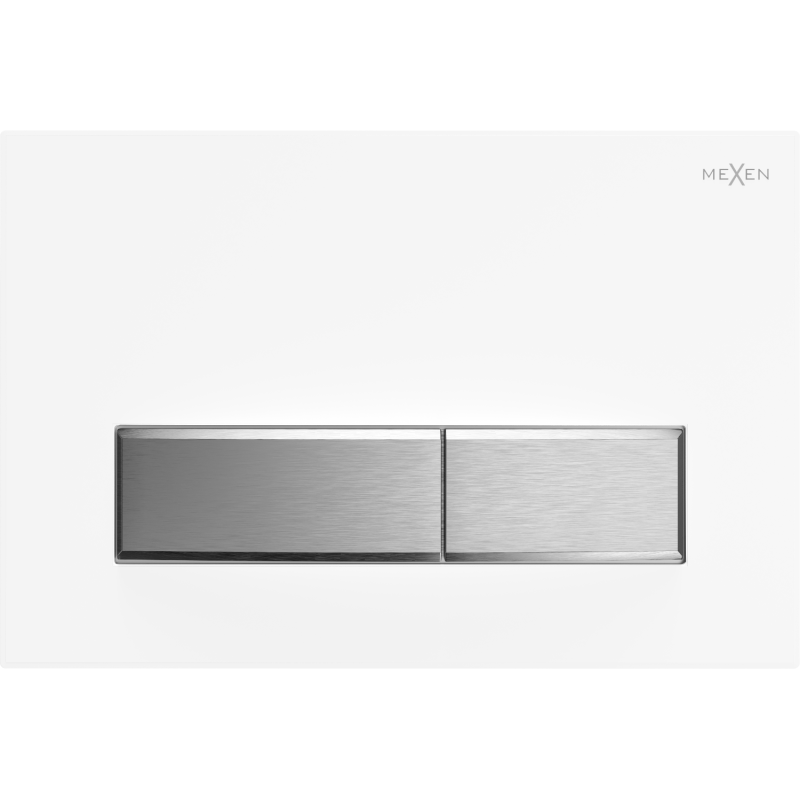 Mexen Fenix 09 splachovací tlačítko, bílý/matný chrom - 600929