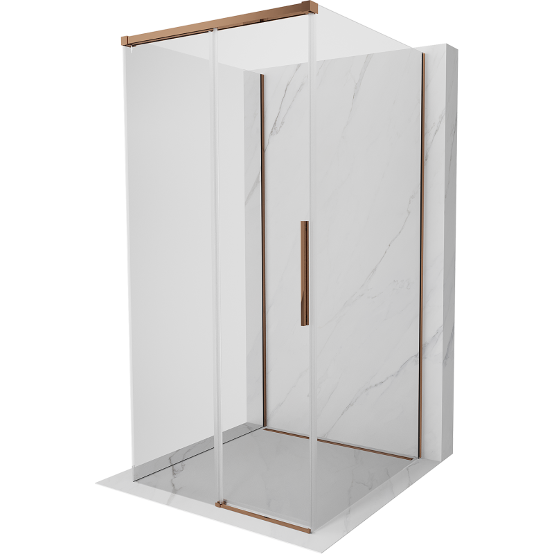 Mexen Rox-3S sprchový kout 3-stranný posuvný 120 x 120 cm, transparentní, růžové zlato - 8C2-120-120-60-00-3S