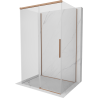 Mexen Rox-3S sprchový kout 3-stěnný posuvný 135 x 75 cm, transparentní, kartáčovaná měď - 8C2-135-075-65-00-3S