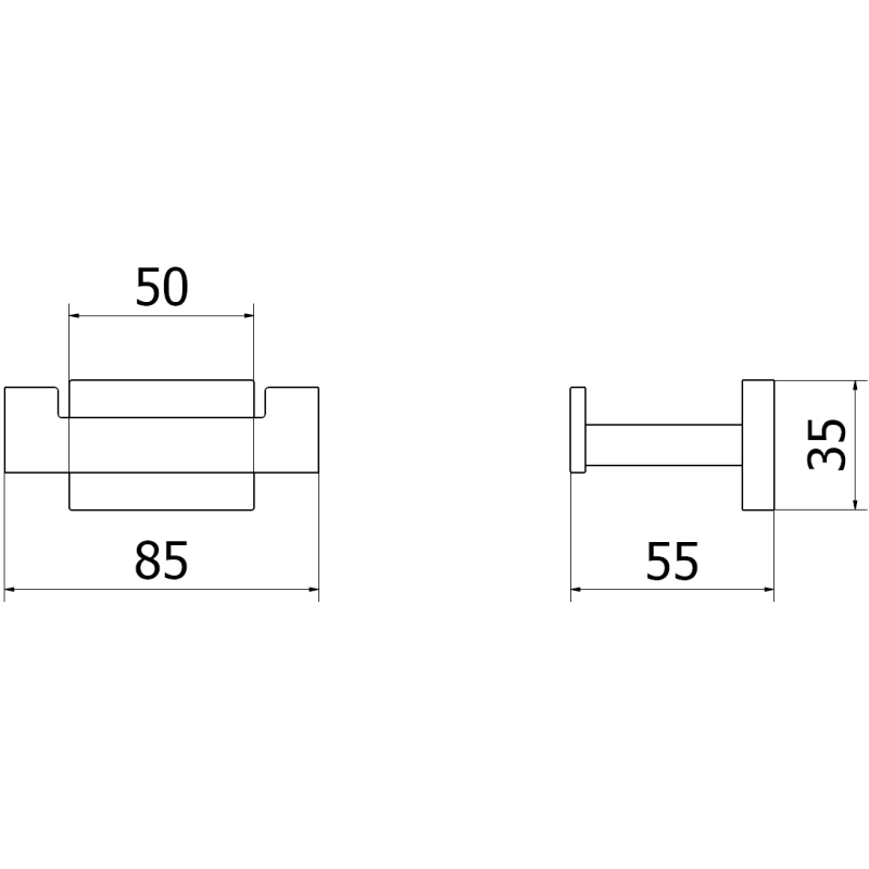 Mexen Arno dvojitý háček na ručník, černý - 7020735-70