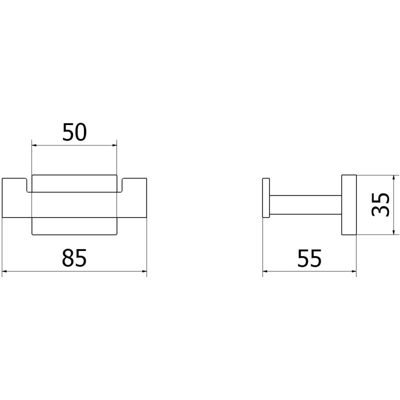 Mexen Arno dvojitý háček na ručník, kartáčovaný zlatý - 7020735-55