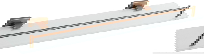 Mexen Arno závěsná skleněná police, kartáčovaná měď - 7020737-65