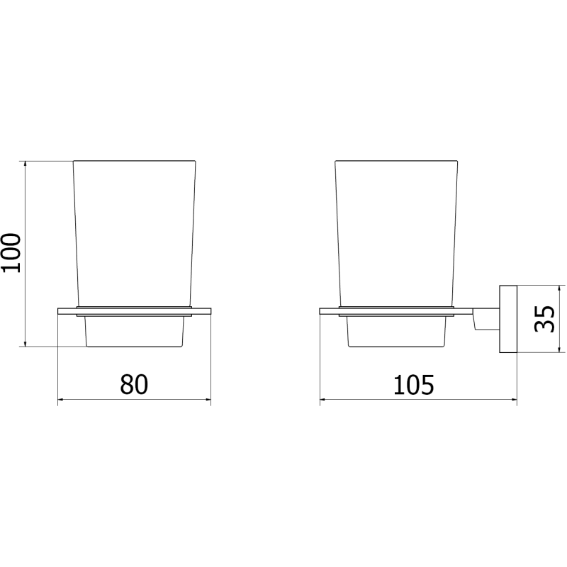 Mexen Arno kelímek na kartáčky, černý - 7020738-70