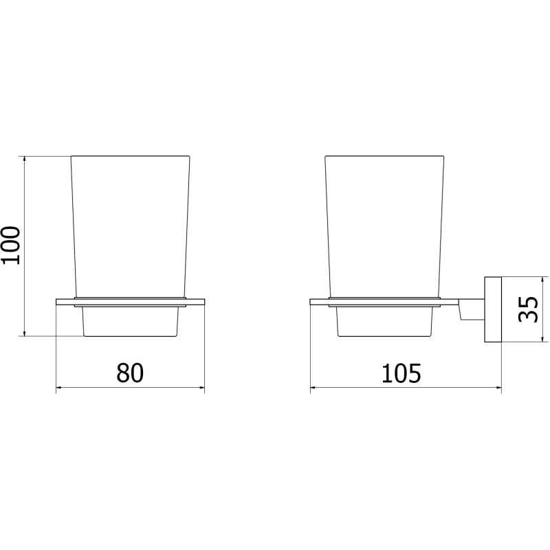 Mexen Arno kelímek na zubní kartáčky, zlatý kartáčovaný - 7020738-55