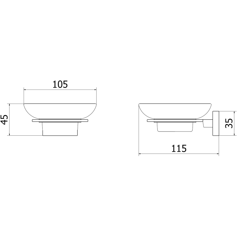 Mexen Arno mydelníčka, černý chrom - 7020739-73