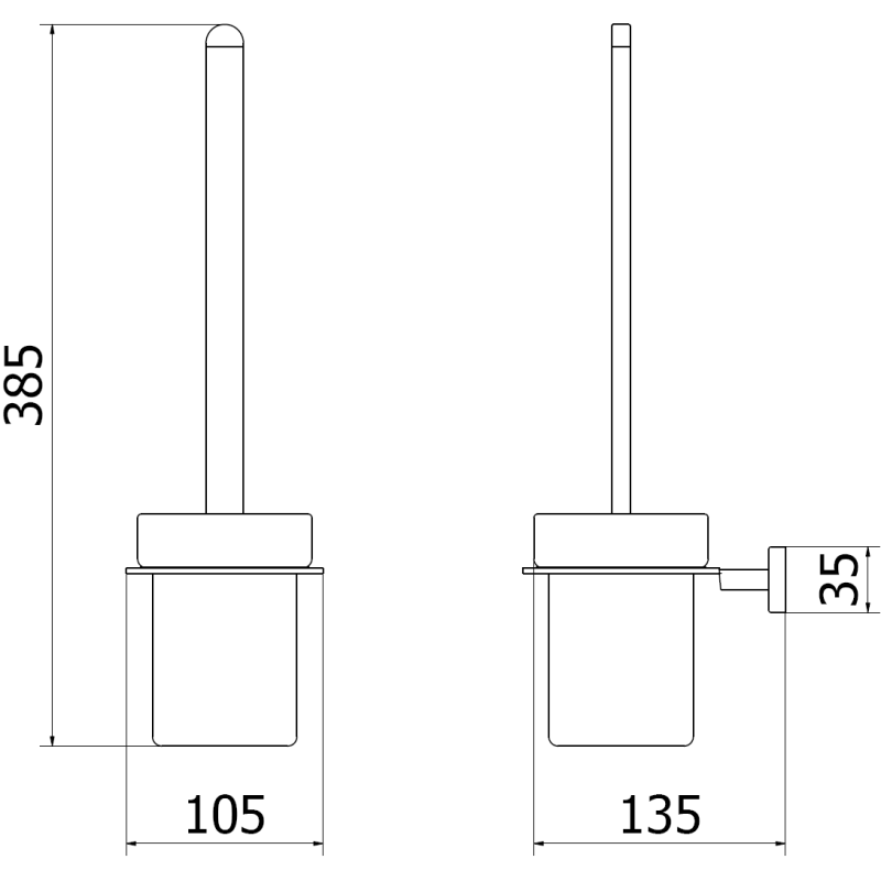 Mexen Arno WC štětka, zlatá - 7020750-50