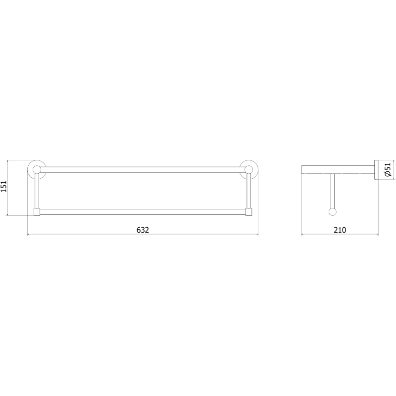 Mexen Remo polička na ručník, chrom - 7050720-00