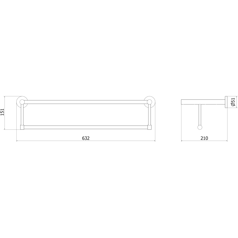 Mexen Remo polička na ručník, zlatá - 7050720-50