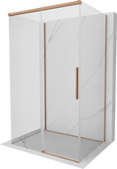 Mexen Rox-3S sprchový kout 3stěnný posuvný 155 x 120 cm, průhledný, kartáčovaná měď - 8C2-155-120-65-00-3S