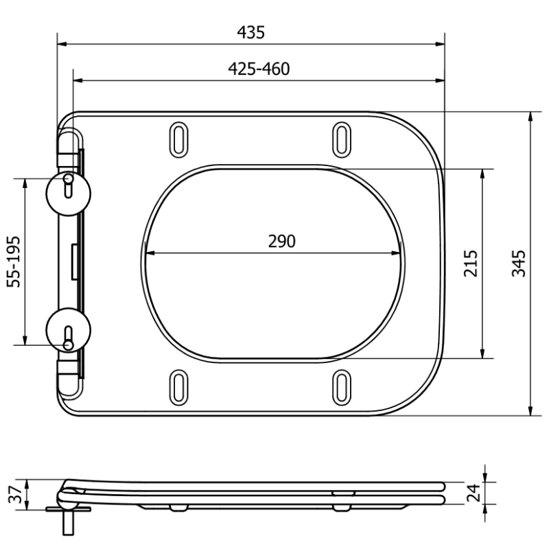 Mexen deska pomalu zavírací slim, duroplast, bílá lesk - 39090100