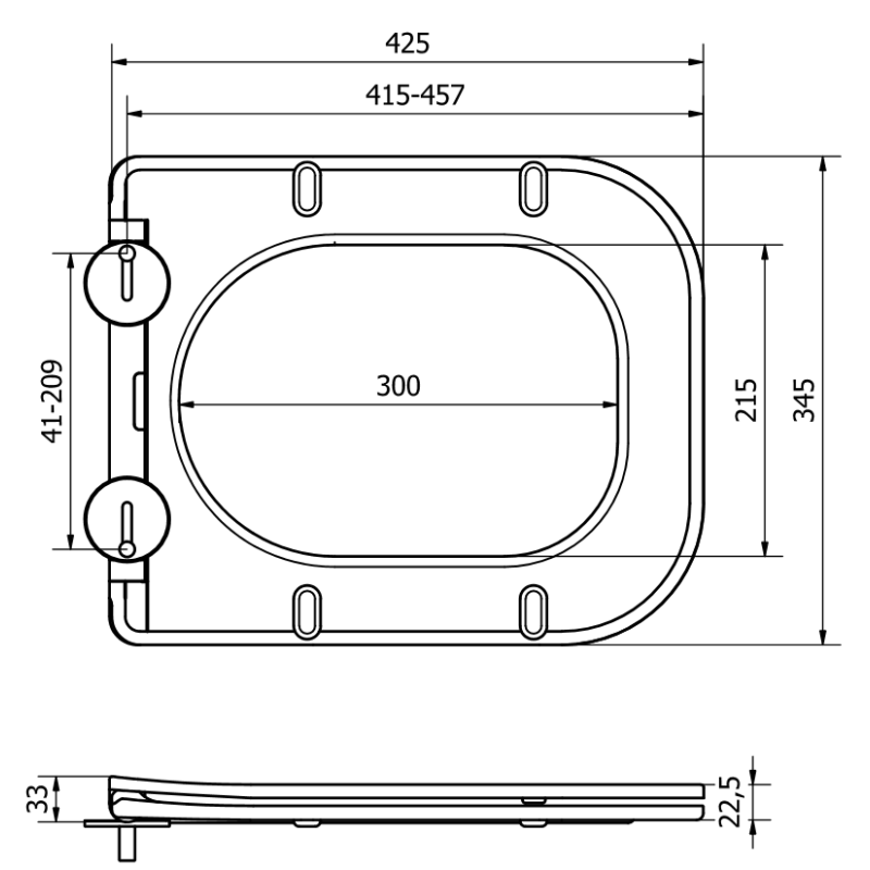 Mexen deska pomalu klesající slim, duroplast, bílá lesk - 39060100