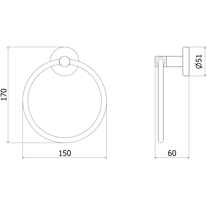 Mexen Remo věšák na ručník, kartáčovaný nikl - 7050732-97