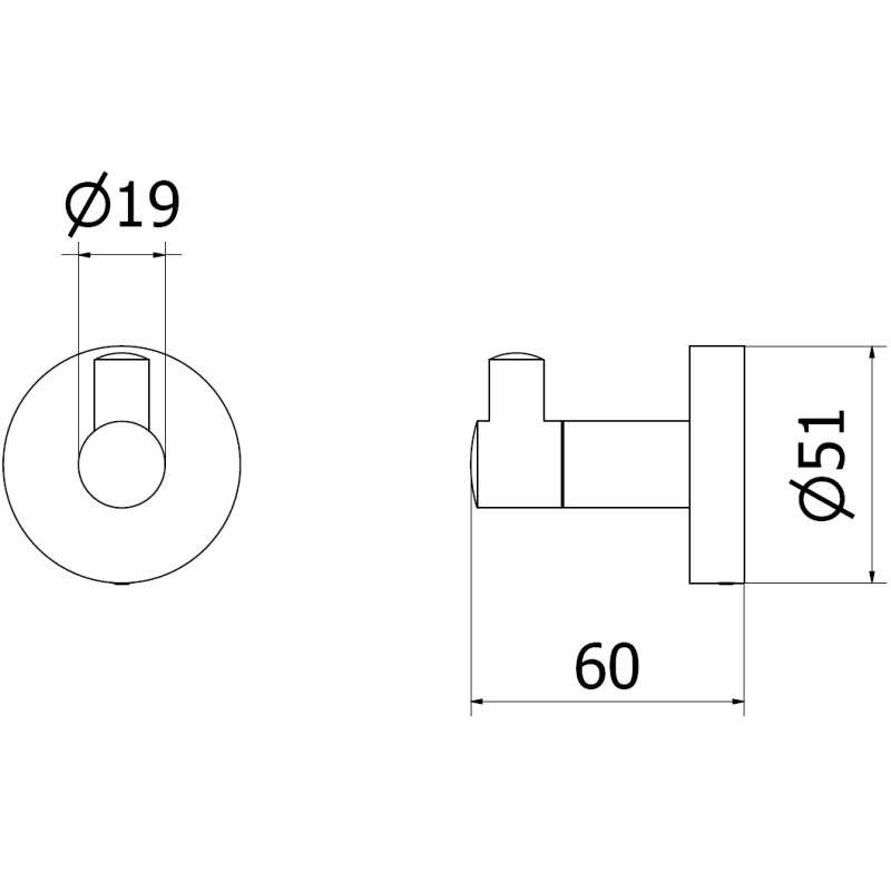 Mexen Remo háček na ručník, chrom - 70507351-00
