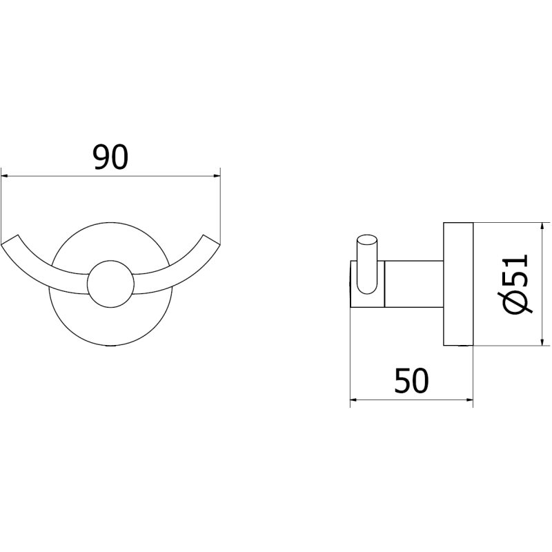 Mexen Remo dvojitý háček na ručník, bílý - 70507352-20