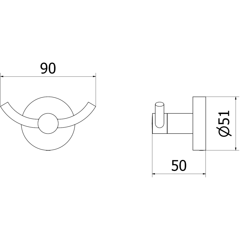 Mexen Remo dvojitý háček na ručník, růžové zlato - 70507352-60