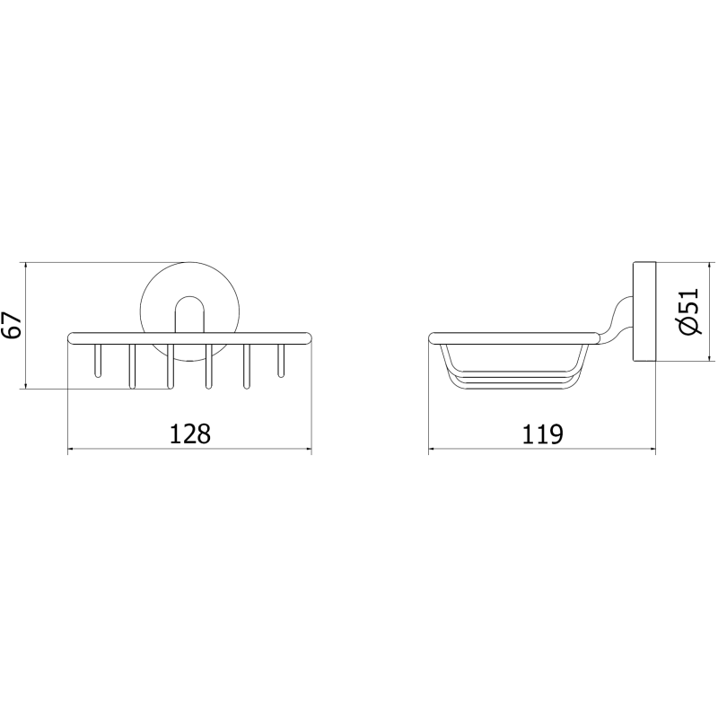 Mexen Remo mydelniczka, černý chrom - 7050751-73