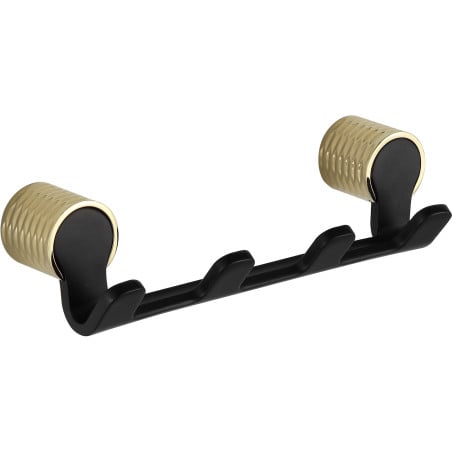 Mexen Base čtyřnásobný háček na ručník, černý/zlatý - 70882354-57