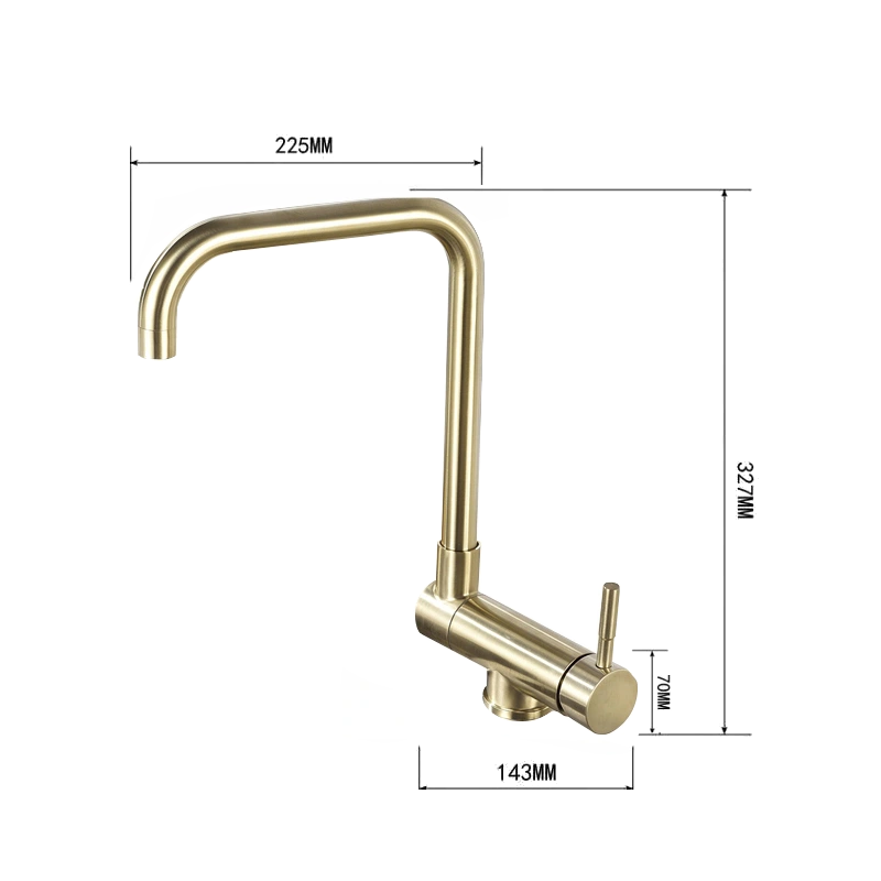 Mexen Madox kuchyňská baterie podokenní, zlatá kartáčovaná - 672000-50
