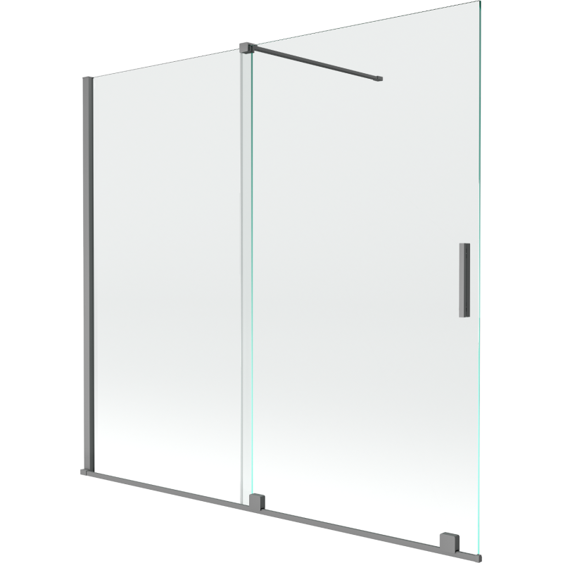 Mexen Velar dvoukřídlá posuvná vanová zástěna 170 x 150 cm, transparentní, gun metal - 896-170-000-01-95