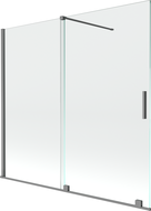 Mexen Velar dvoukřídlá posuvná vanová zástěna 170 x 150 cm, transparentní, gun metal - 896-170-000-01-95