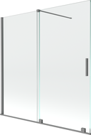 Mexen Velar sprchová zástěna 2-dílná posuvná 160 x 150 cm, transparentní, gun metal - 896-160-000-01-95