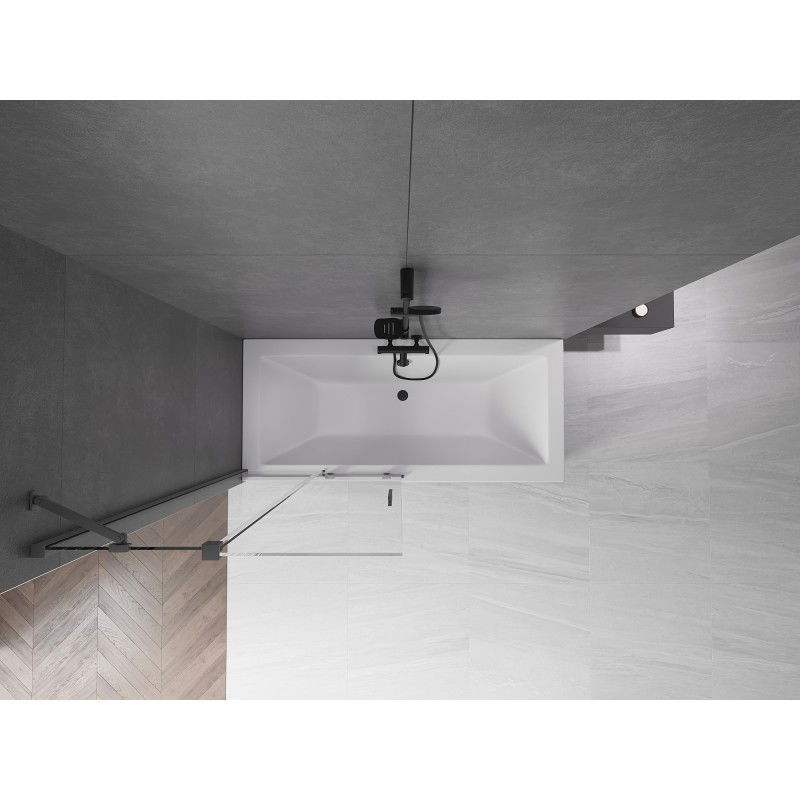 Mexen Velar sprchová zástěna 2-dveřová posuvná 90 x 150 cm, transparentní, gun metal - 896-090-000-01-95