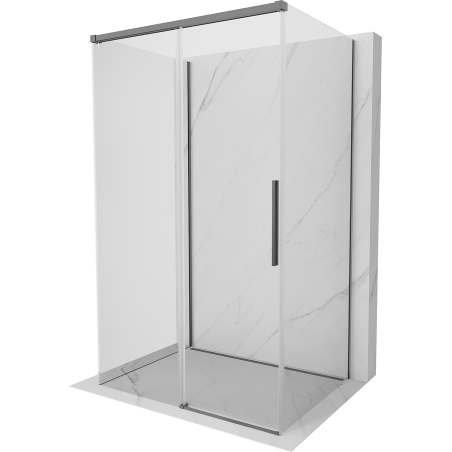 Mexen Rox-3S sprchový kout 3-stěnný posuvný 135 x 110 cm, transparentní, gun metal - 8C2-135-110-95-00-3S