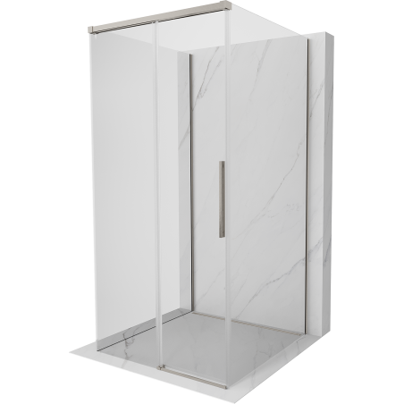 Mexen Rox-3S sprchová kabina 3-stěnná posuvná 95 x 95 cm, transparentní, kartáčovaný nikl - 8C2-095-095-97-00-3S