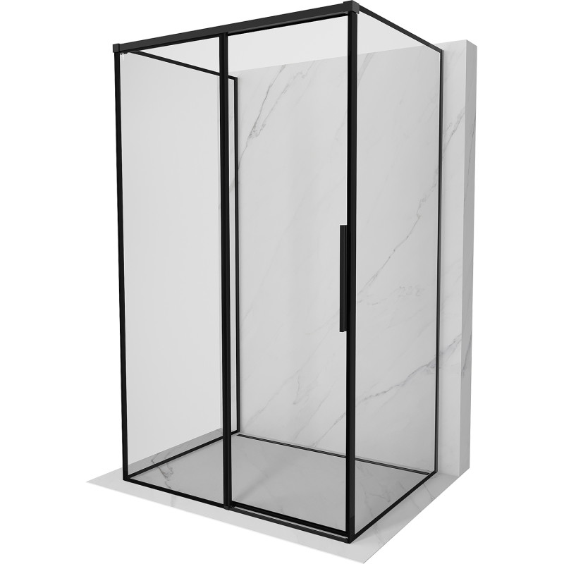 Mexen Rox-3S 3-stěnná sprchová kabina posuvná levá 140 x 85 cm, černý rám, černá - 8C2-140-085-70-70-3S-L