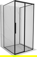 Mexen Rox-3S sprchový kout 3-stěnný posuvný pravý 95 x 95 cm, černý rám, černý - 8C2-095-095-70-70-3S-P