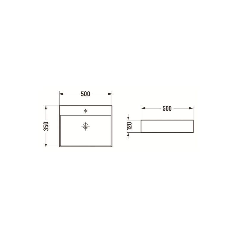 Mexen Blanca umyvadlo na desku 50 x 35 cm, černý mat - 21105085