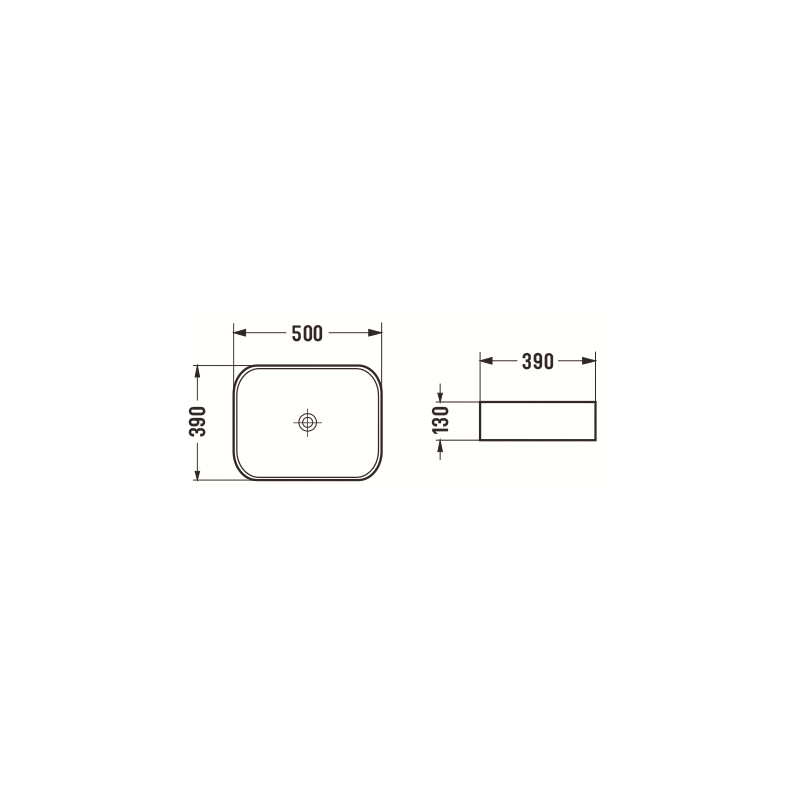 Mexen Carla umyvadlo na desku 50 x 39 cm, černá mat - 21555085