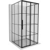 Mexen Rox-3S sprchový kout 3-stěnný posuvný pravý 110 x 110 cm, černá mřížka, černá - 8C2-110-110-70-77-3S-P