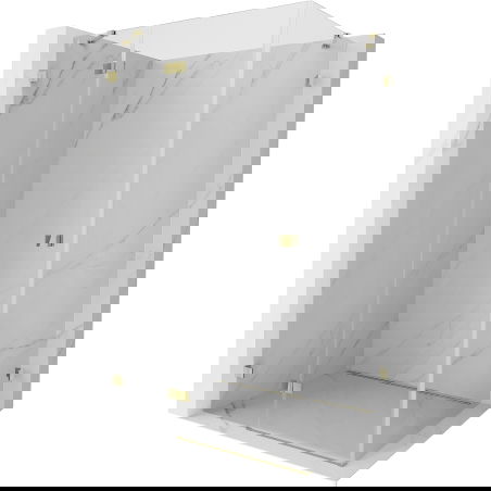 Mexen Lunar sprchový kout s otevíracími dveřmi vlevo 70 x 90 cm, průhledný, zlatý - 834-070-090-50-00-L