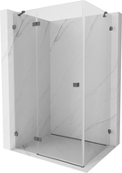 Mexen Lunar sprchový kout levý 70 x 90 cm, transparentní, kartáčovaná gun gray - 834-070-090-66-00-L