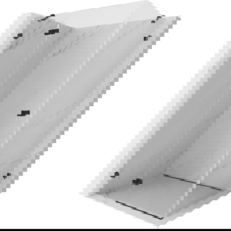 Mexen Lunar sprchový kout s levým otvíráním 70 x 90 cm, transparentní, černý - 834-070-090-70-00-L