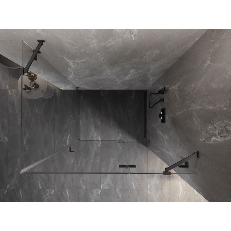 Mexen Lunar sprchový kout s otočnými dveřmi pravý 70 x 80 cm, transparentní, kartáčovaný gun gray - 834-070-080-66-00-P