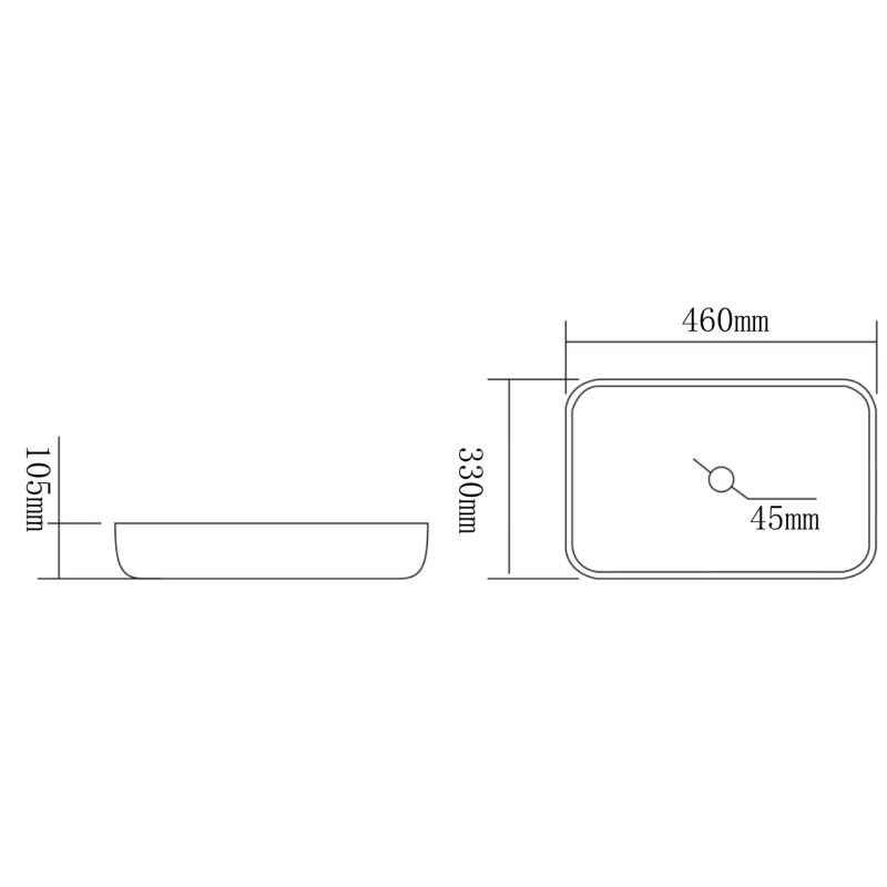 Mexen Akra skleněné umyvadlo na desku 46 x 33 cm, transparentní - 24024600